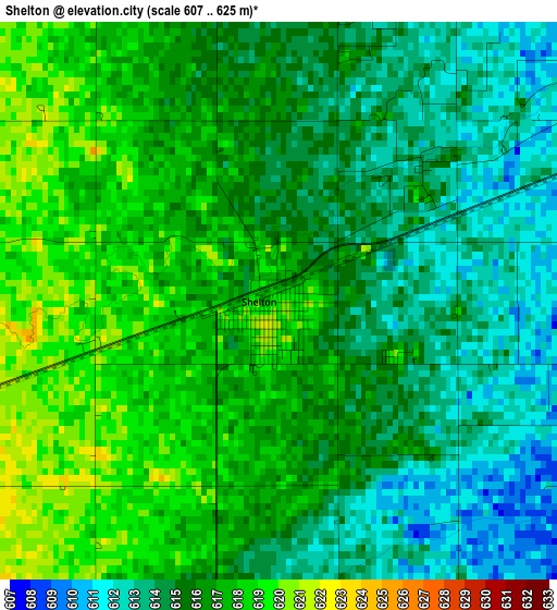 Shelton elevation map