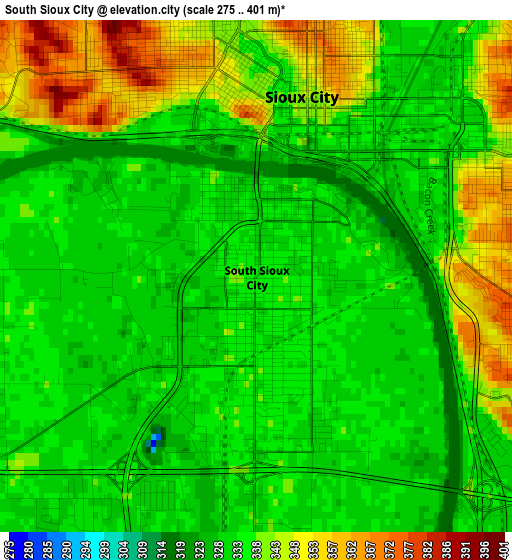 South Sioux City elevation map