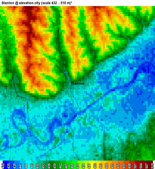 Stanton elevation map