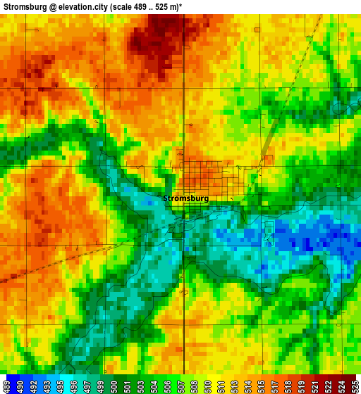 Stromsburg elevation map