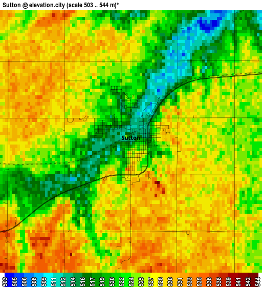 Sutton elevation map