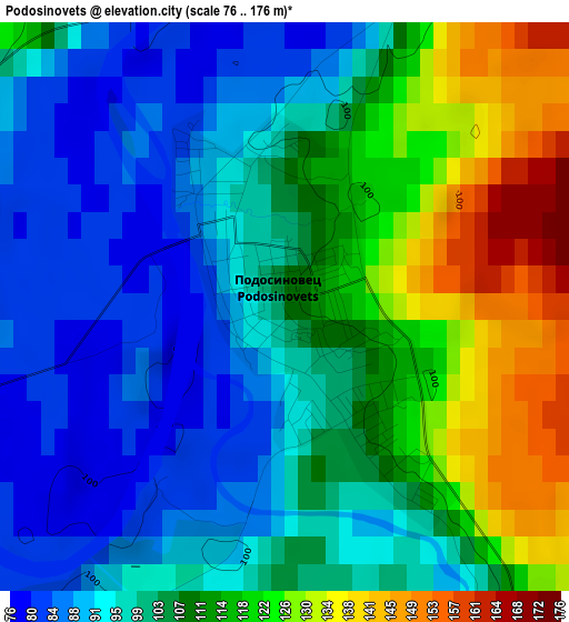 Podosinovets elevation map