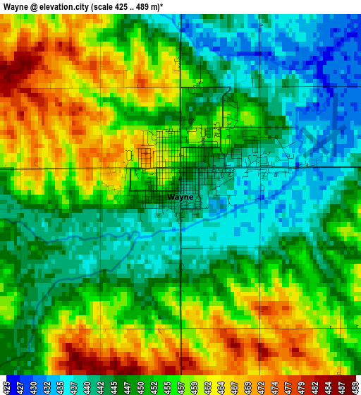 Wayne elevation map