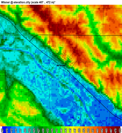 Wisner elevation map