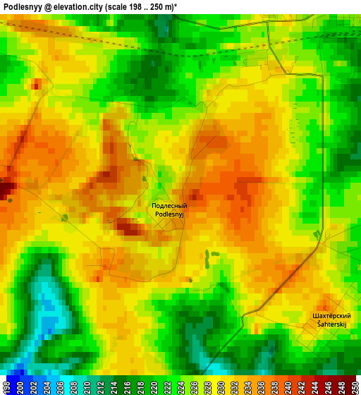 Podlesnyy elevation map