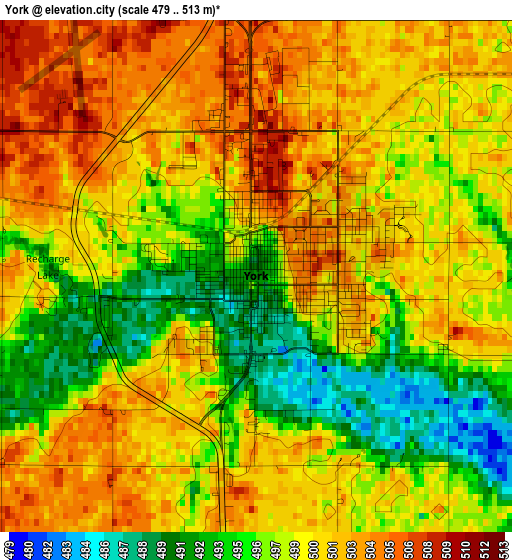 York elevation map