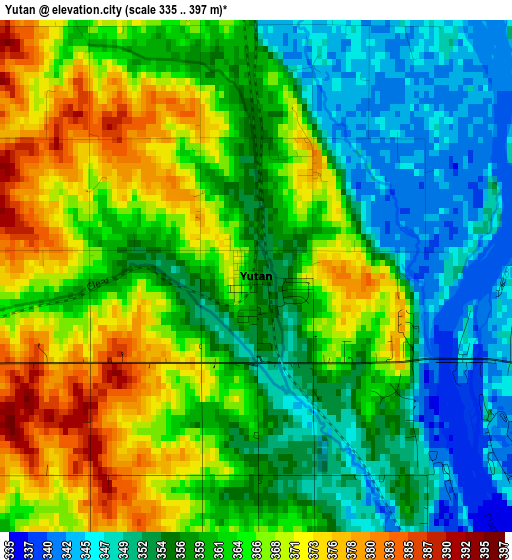 Yutan elevation map