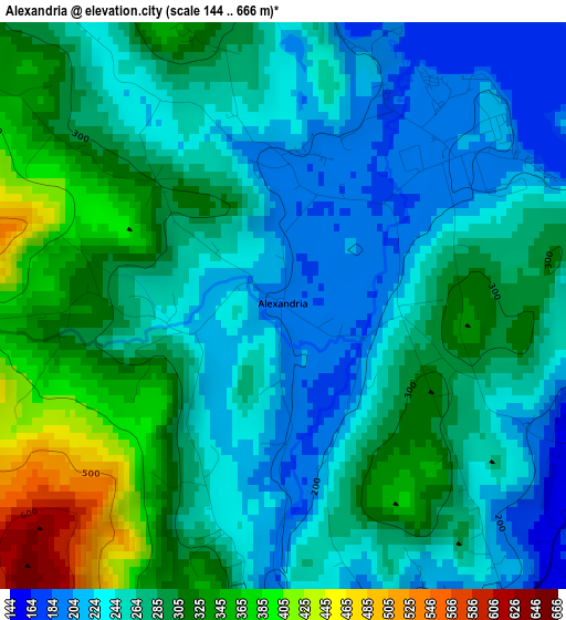 Alexandria elevation map