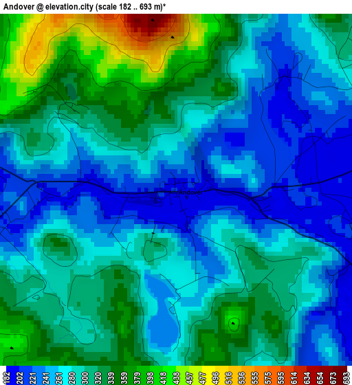 Andover elevation map