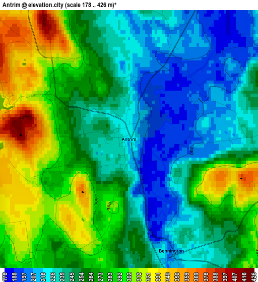 Antrim elevation map