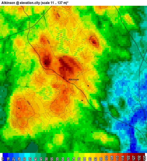 Atkinson elevation map