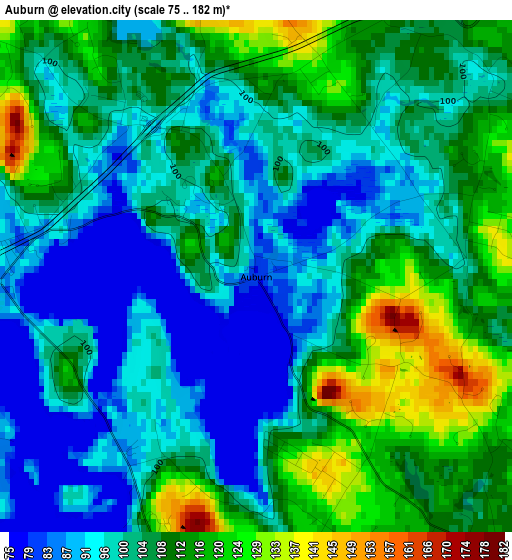 Auburn elevation map