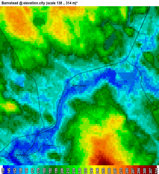 Barnstead elevation map