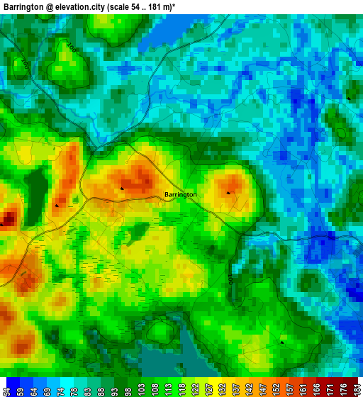 Barrington elevation map