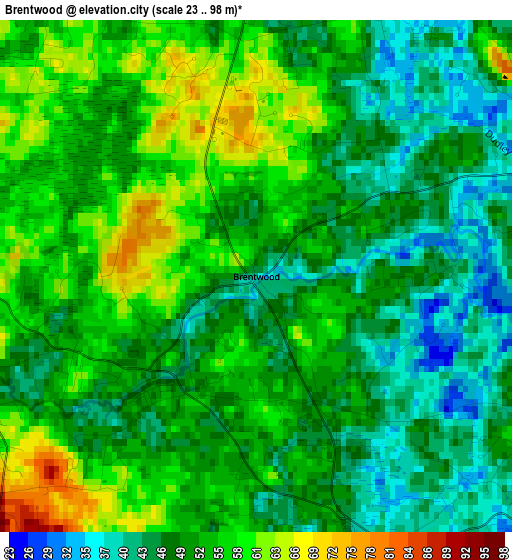 Brentwood elevation map