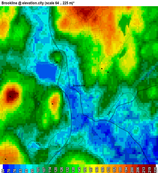 Brookline elevation map