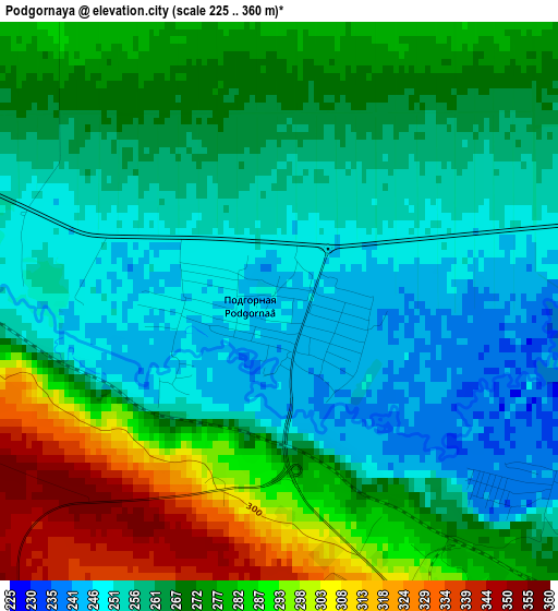 Podgornaya elevation map