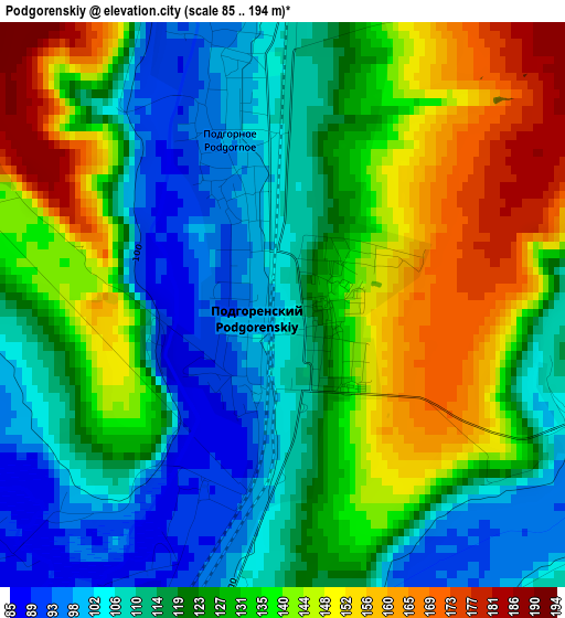 Podgorenskiy elevation map