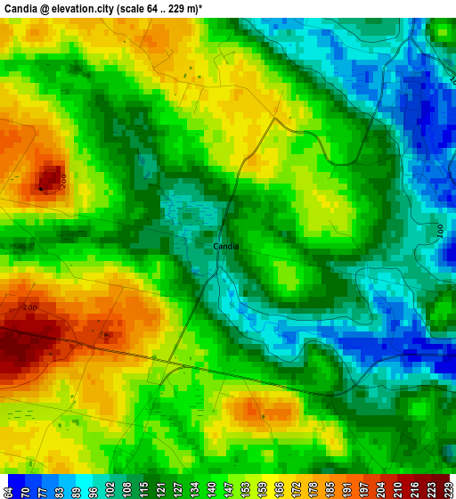 Candia elevation map