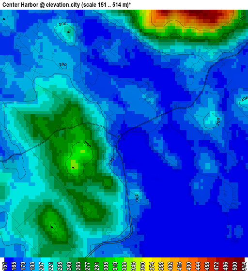 Center Harbor elevation map