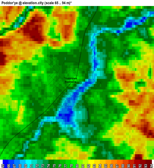 Poddor’ye elevation map