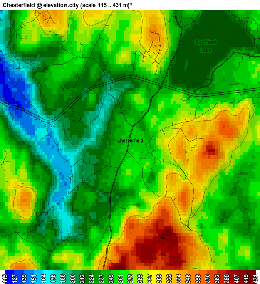 Chesterfield elevation map