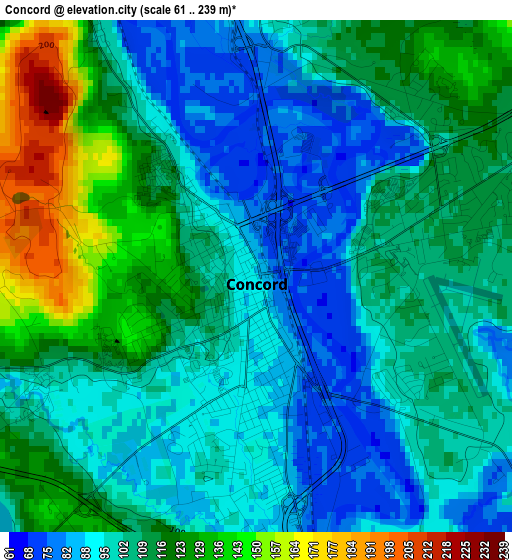 Concord elevation map