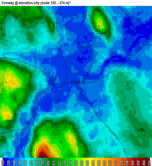 Conway elevation map