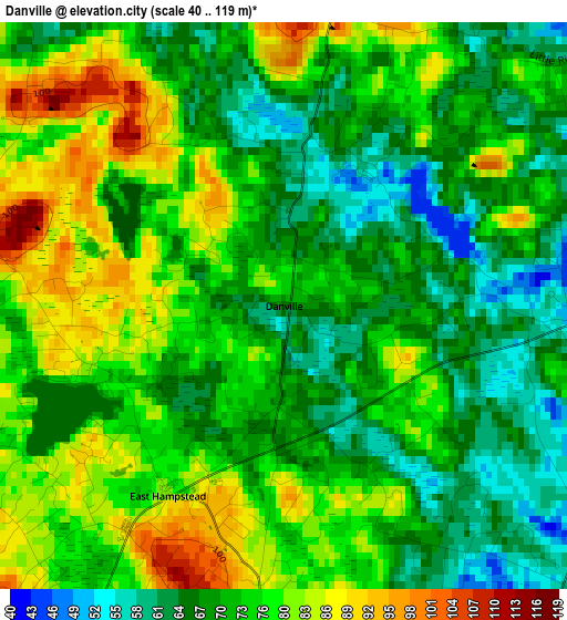 Danville elevation map