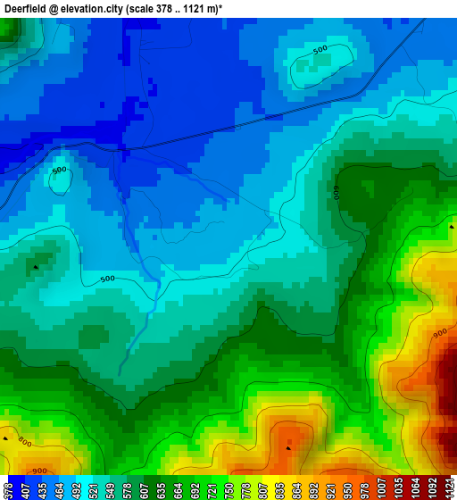 Deerfield elevation map