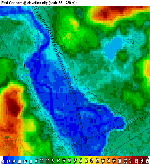 East Concord elevation map
