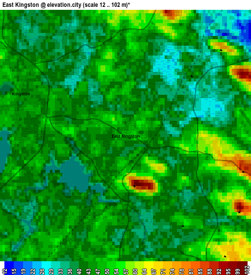 East Kingston elevation map