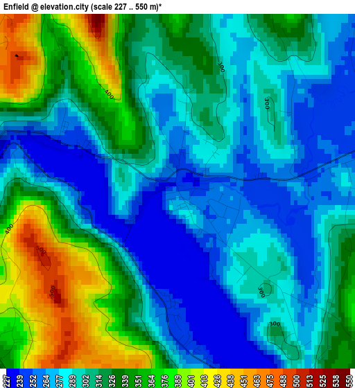 Enfield elevation map