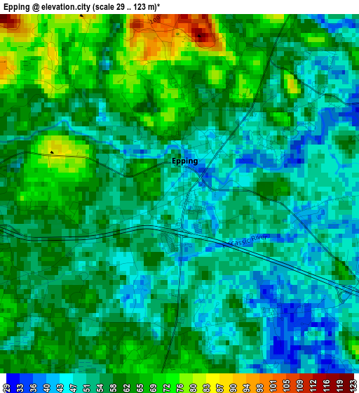 Epping elevation map