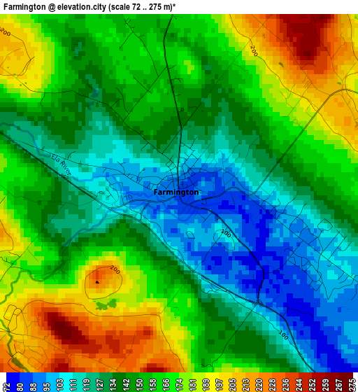 Farmington elevation map