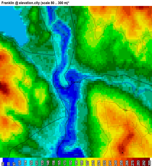 Franklin elevation map