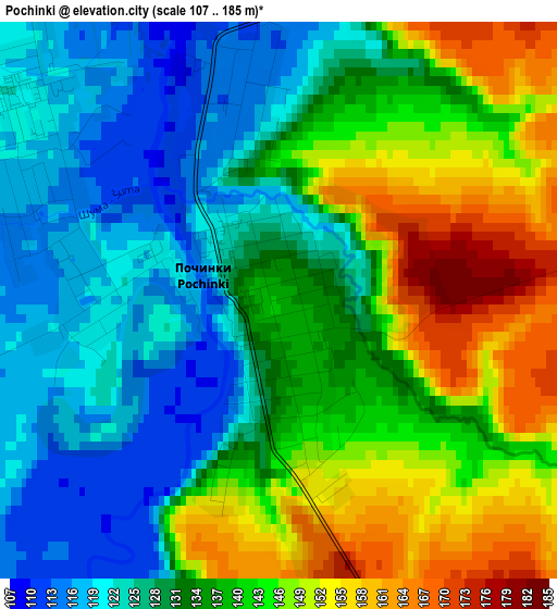 Pochinki elevation map