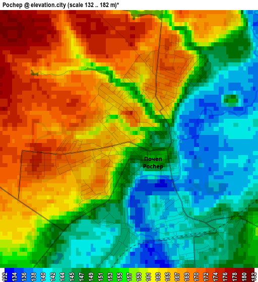 Pochep elevation map