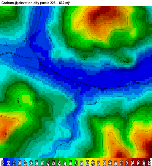 Gorham elevation map