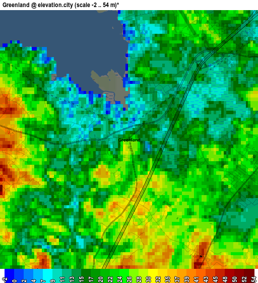 Greenland elevation map