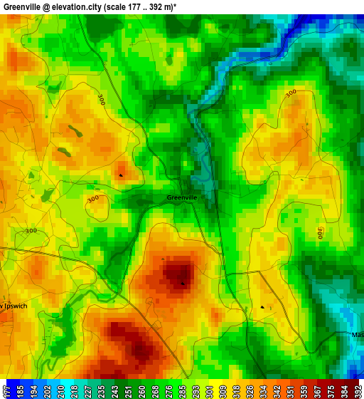 Greenville elevation map