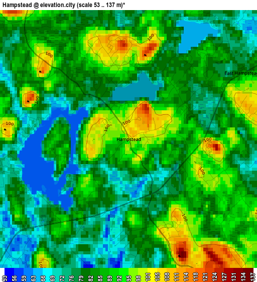 Hampstead elevation map