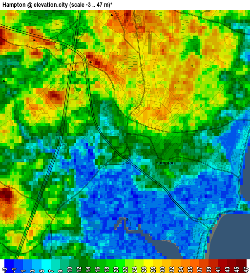 Hampton elevation map