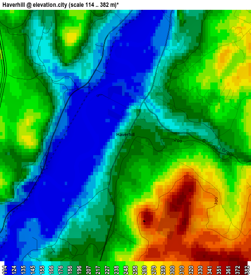 Haverhill elevation map