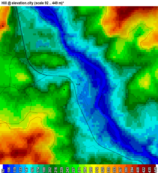 Hill elevation map