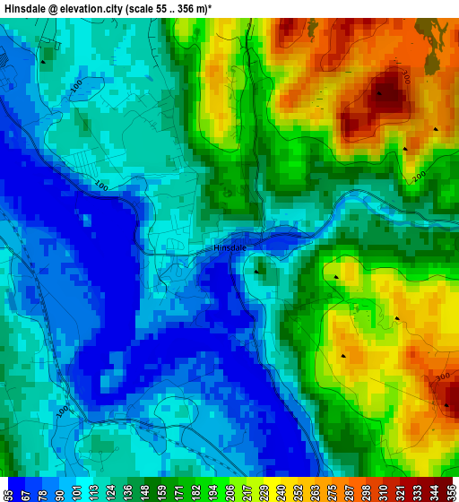 Hinsdale elevation map