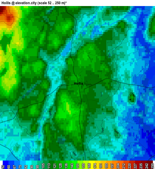 Hollis elevation map