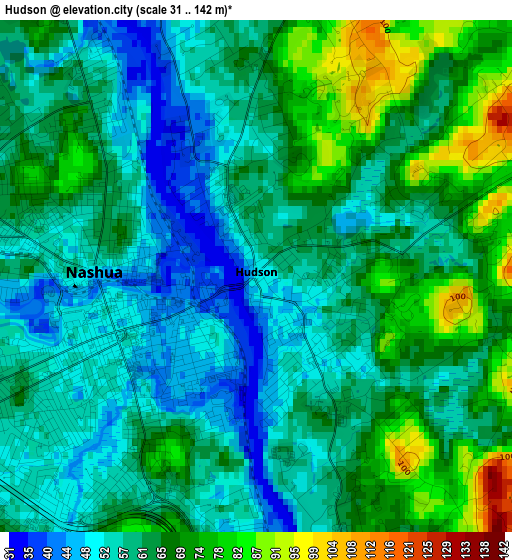Hudson elevation map