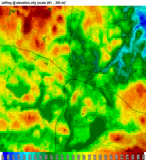 Jaffrey elevation map