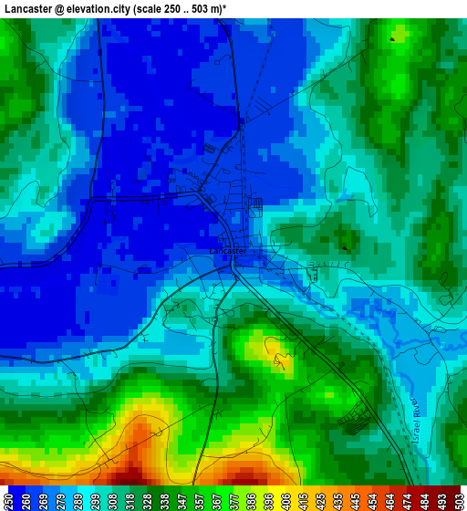 Lancaster elevation map